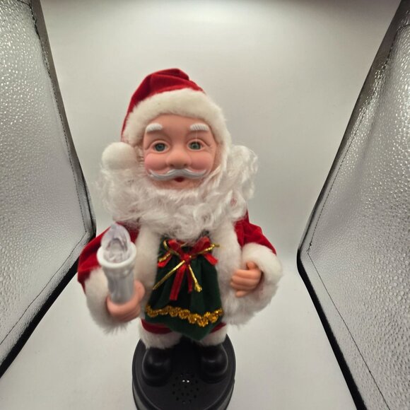 Vintage Santa Claus Animated Figurine With Light-Up Candle Musical Jingle Bells - Picture 3 of 6